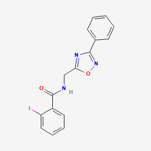 molecular formula C16H12IN3O2 B4387542 2-iodo-N-[(3-phenyl-1,2,4-oxadiazol-5-yl)methyl]benzamide 