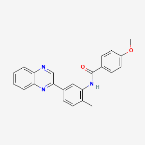 molecular formula C23H19N3O2 B4387558 4-methoxy-N-[2-methyl-5-(2-quinoxalinyl)phenyl]benzamide 