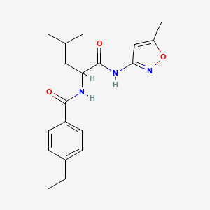 molecular formula C19H25N3O3 B4387564 N~2~-(4-ethylbenzoyl)-N~1~-(5-methyl-3-isoxazolyl)leucinamide 