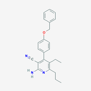 molecular formula C24H25N3O B438757 2-Amino-4-[4-(benzyloxy)phenyl]-5-ethyl-6-propylnicotinonitrile CAS No. 353470-27-6