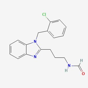 molecular formula C18H18ClN3O B4387577 {3-[1-(2-chlorobenzyl)-1H-benzimidazol-2-yl]propyl}formamide 