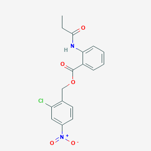 molecular formula C17H15ClN2O5 B4387578 2-chloro-4-nitrobenzyl 2-(propionylamino)benzoate 