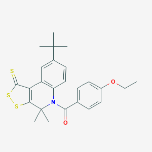 molecular formula C25H27NO2S3 B438760 8-tert-butyl-5-(4-ethoxybenzoyl)-4,4-dimethyl-4,5-dihydro-1H-[1,2]dithiolo[3,4-c]quinoline-1-thione CAS No. 331841-19-1