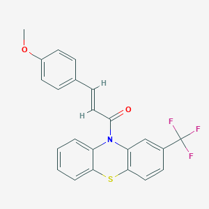molecular formula C23H16F3NO2S B438761 10-(3-(4-(methyloxy)phenyl)acryloyl)-2-(trifluoromethyl)-10H-phenothiazine CAS No. 1164527-65-4