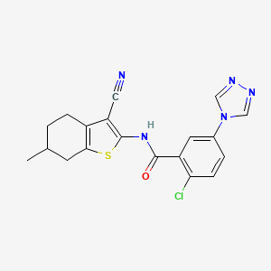 2-chloro-N-(3-cyano-6-methyl-4,5,6,7-tetrahydro-1-benzothien-2-yl)-5-(4H-1,2,4-triazol-4-yl)benzamide