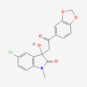 molecular formula C18H14ClNO5 B4387615 3-[2-(1,3-benzodioxol-5-yl)-2-oxoethyl]-5-chloro-3-hydroxy-1-methyl-1,3-dihydro-2H-indol-2-one 