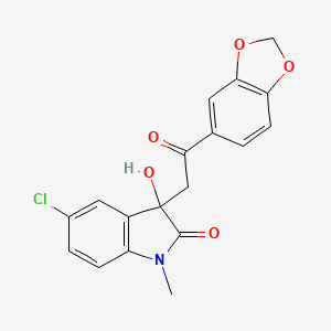 3-[2-(1,3-benzodioxol-5-yl)-2-oxoethyl]-5-chloro-3-hydroxy-1-methyl-1,3-dihydro-2H-indol-2-one