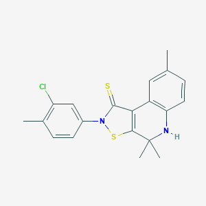 molecular formula C20H19ClN2S2 B438762 2-(3-chloro-4-methylphenyl)-4,4,8-trimethyl-4,5-dihydroisothiazolo[5,4-c]quinoline-1(2H)-thione CAS No. 305383-88-4