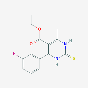 molecular formula C14H15FN2O2S B4387622 ethyl 6-(3-fluorophenyl)-2-mercapto-4-methyl-1,6-dihydro-5-pyrimidinecarboxylate 