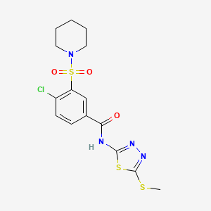 4-chloro-N-[5-(methylthio)-1,3,4-thiadiazol-2-yl]-3-(1-piperidinylsulfonyl)benzamide