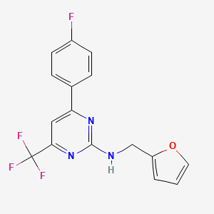 molecular formula C16H11F4N3O B4387655 4-(4-fluorophenyl)-N-(2-furylmethyl)-6-(trifluoromethyl)-2-pyrimidinamine 