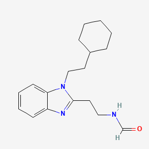 molecular formula C18H25N3O B4387687 {2-[1-(2-cyclohexylethyl)-1H-benzimidazol-2-yl]ethyl}formamide 