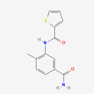 molecular formula C13H12N2O2S B4387779 N-[5-(aminocarbonyl)-2-methylphenyl]-2-thiophenecarboxamide 