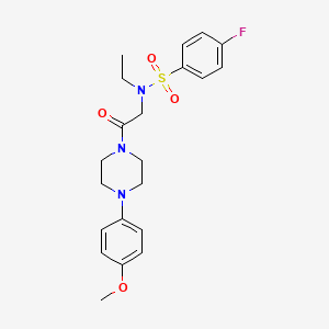 molecular formula C21H26FN3O4S B4387791 N-ethyl-4-fluoro-N-{2-[4-(4-methoxyphenyl)-1-piperazinyl]-2-oxoethyl}benzenesulfonamide 