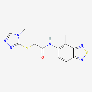 molecular formula C12H12N6OS2 B4387798 N-(4-methyl-2,1,3-benzothiadiazol-5-yl)-2-[(4-methyl-4H-1,2,4-triazol-3-yl)thio]acetamide 
