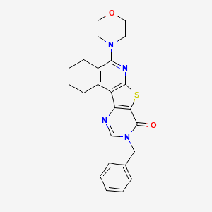 9-benzyl-5-(4-morpholinyl)-1,2,3,4-tetrahydropyrimido[4',5':4,5]thieno[2,3-c]isoquinolin-8(9H)-one