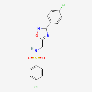 molecular formula C15H11Cl2N3O3S B4387826 4-chloro-N-{[3-(4-chlorophenyl)-1,2,4-oxadiazol-5-yl]methyl}benzenesulfonamide 