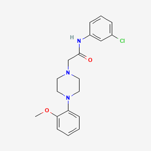 molecular formula C19H22ClN3O2 B4387836 N-(3-chlorophenyl)-2-[4-(2-methoxyphenyl)-1-piperazinyl]acetamide 