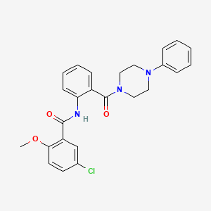 5-chloro-2-methoxy-N-{2-[(4-phenyl-1-piperazinyl)carbonyl]phenyl}benzamide