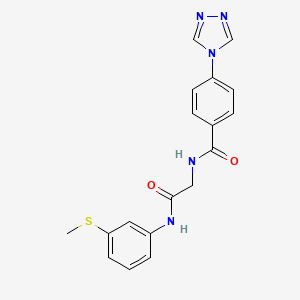 molecular formula C18H17N5O2S B4387863 N-(2-{[3-(methylthio)phenyl]amino}-2-oxoethyl)-4-(4H-1,2,4-triazol-4-yl)benzamide 