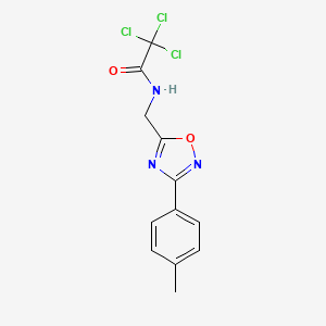 molecular formula C12H10Cl3N3O2 B4387870 2,2,2-trichloro-N-{[3-(4-methylphenyl)-1,2,4-oxadiazol-5-yl]methyl}acetamide 