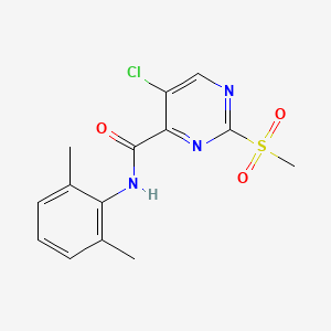 molecular formula C14H14ClN3O3S B4387874 5-chloro-N-(2,6-dimethylphenyl)-2-(methylsulfonyl)-4-pyrimidinecarboxamide 