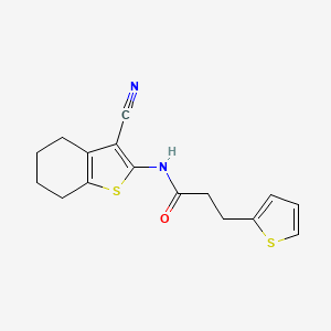 molecular formula C16H16N2OS2 B4387943 N-(3-cyano-4,5,6,7-tetrahydro-1-benzothien-2-yl)-3-(2-thienyl)propanamide 