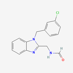 molecular formula C16H14ClN3O B4387952 {[1-(3-chlorobenzyl)-1H-benzimidazol-2-yl]methyl}formamide 