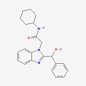 molecular formula C22H25N3O2 B4387954 N-cyclohexyl-2-{2-[hydroxy(phenyl)methyl]-1H-benzimidazol-1-yl}acetamide 