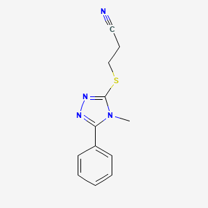 molecular formula C12H12N4S B4387965 3-[(4-methyl-5-phenyl-4H-1,2,4-triazol-3-yl)thio]propanenitrile 