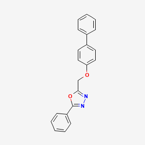 molecular formula C21H16N2O2 B4388069 2-[(4-biphenylyloxy)methyl]-5-phenyl-1,3,4-oxadiazole 