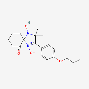 4-hydroxy-3,3-dimethyl-2-(4-propoxyphenyl)-1,4-diazaspiro[4.5]dec-1-en-6-one 1-oxide