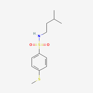 molecular formula C12H19NO2S2 B4388080 N-(3-methylbutyl)-4-(methylthio)benzenesulfonamide 