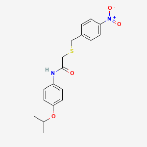 molecular formula C18H20N2O4S B4388090 N-(4-isopropoxyphenyl)-2-[(4-nitrobenzyl)thio]acetamide 