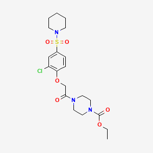 ethyl 4-{[2-chloro-4-(1-piperidinylsulfonyl)phenoxy]acetyl}-1-piperazinecarboxylate