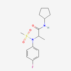 molecular formula C15H21FN2O3S B4388121 N~1~-cyclopentyl-N~2~-(4-fluorophenyl)-N~2~-(methylsulfonyl)alaninamide 