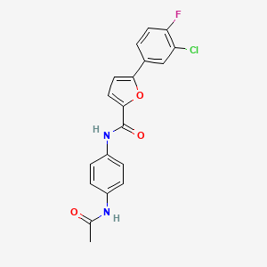 molecular formula C19H14ClFN2O3 B4388153 N-[4-(acetylamino)phenyl]-5-(3-chloro-4-fluorophenyl)-2-furamide 