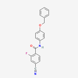 molecular formula C21H15FN2O2 B4388155 N-[4-(benzyloxy)phenyl]-4-cyano-2-fluorobenzamide 