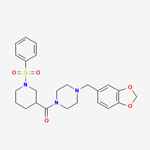 molecular formula C24H29N3O5S B4388175 1-(1,3-benzodioxol-5-ylmethyl)-4-{[1-(phenylsulfonyl)-3-piperidinyl]carbonyl}piperazine 