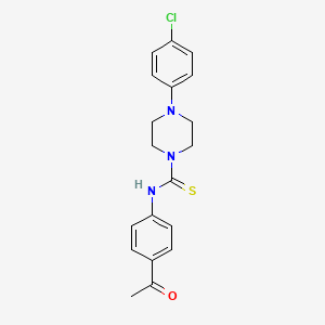 molecular formula C19H20ClN3OS B4388183 N-(4-acetylphenyl)-4-(4-chlorophenyl)-1-piperazinecarbothioamide 