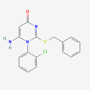 molecular formula C17H14ClN3OS B4388188 6-amino-2-(benzylthio)-1-(2-chlorophenyl)-4(1H)-pyrimidinone 