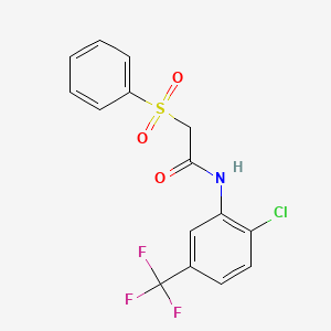 molecular formula C15H11ClF3NO3S B4388196 N-[2-chloro-5-(trifluoromethyl)phenyl]-2-(phenylsulfonyl)acetamide 