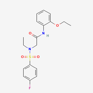 molecular formula C18H21FN2O4S B4388229 N~1~-(2-ethoxyphenyl)-N~2~-ethyl-N~2~-[(4-fluorophenyl)sulfonyl]glycinamide 