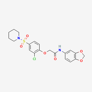 N-1,3-benzodioxol-5-yl-2-[2-chloro-4-(1-piperidinylsulfonyl)phenoxy]acetamide