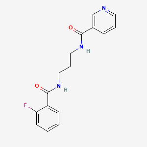 molecular formula C16H16FN3O2 B4388268 N-{3-[(2-fluorobenzoyl)amino]propyl}nicotinamide 