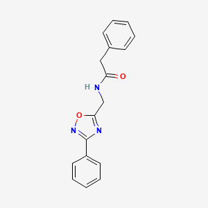 molecular formula C17H15N3O2 B4388304 2-phenyl-N-[(3-phenyl-1,2,4-oxadiazol-5-yl)methyl]acetamide 