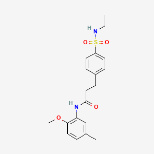 molecular formula C19H24N2O4S B4388313 3-{4-[(ethylamino)sulfonyl]phenyl}-N-(2-methoxy-5-methylphenyl)propanamide 