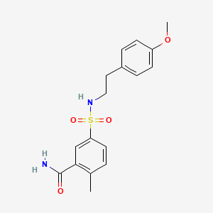 molecular formula C17H20N2O4S B4388333 5-({[2-(4-methoxyphenyl)ethyl]amino}sulfonyl)-2-methylbenzamide 