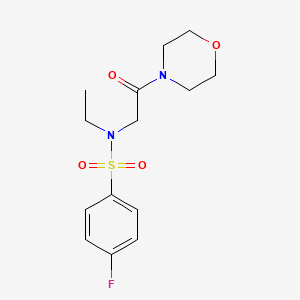 molecular formula C14H19FN2O4S B4388375 N-ethyl-4-fluoro-N-[2-(4-morpholinyl)-2-oxoethyl]benzenesulfonamide 