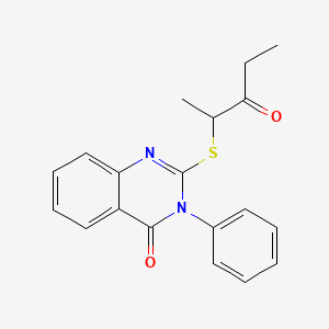 molecular formula C19H18N2O2S B4388379 2-[(1-methyl-2-oxobutyl)thio]-3-phenyl-4(3H)-quinazolinone 
